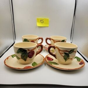 Vintage Franciscan Apple Set of 4 Cups & 4 Saucers